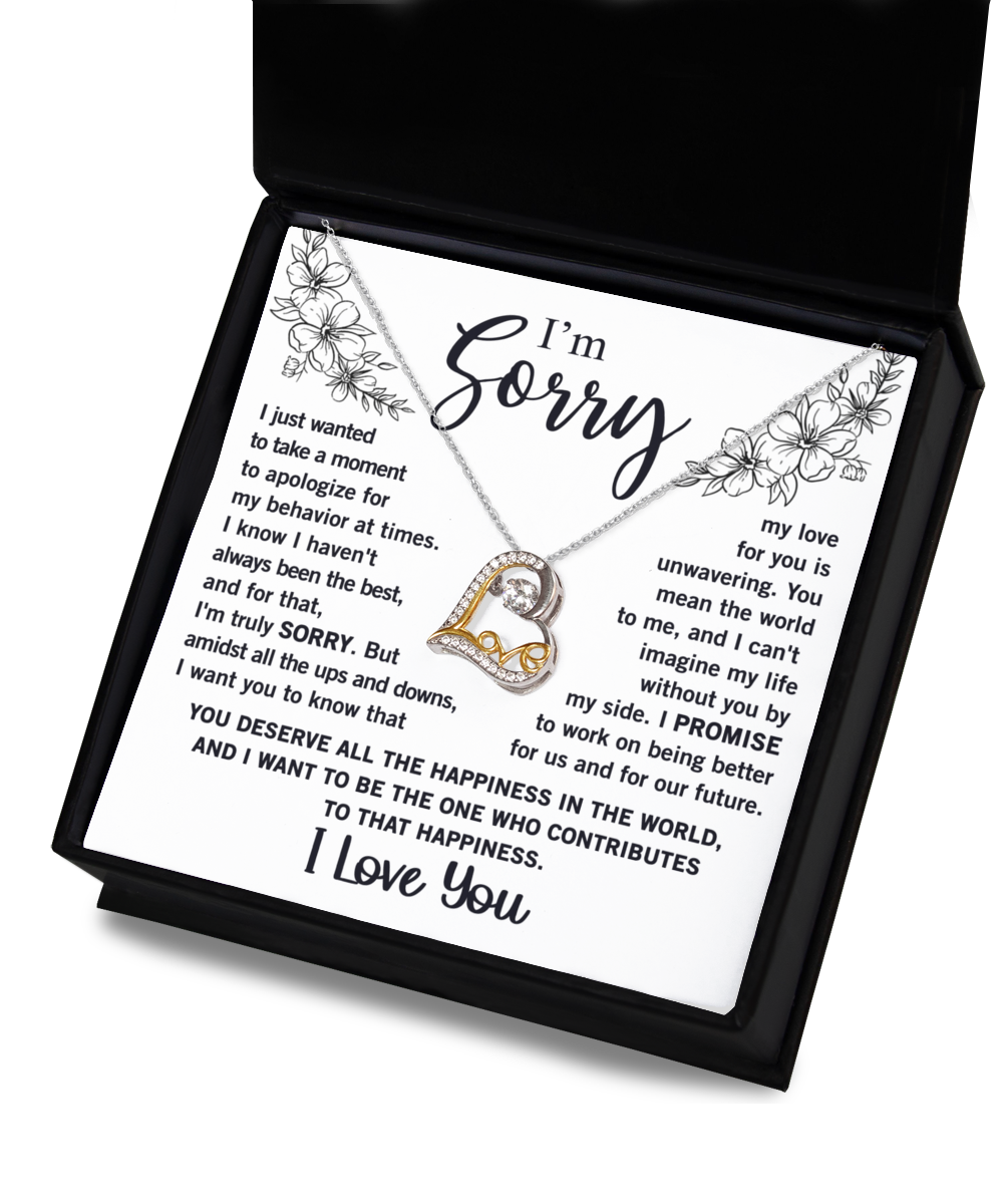 I'm Sorry - Love Heart Necklace