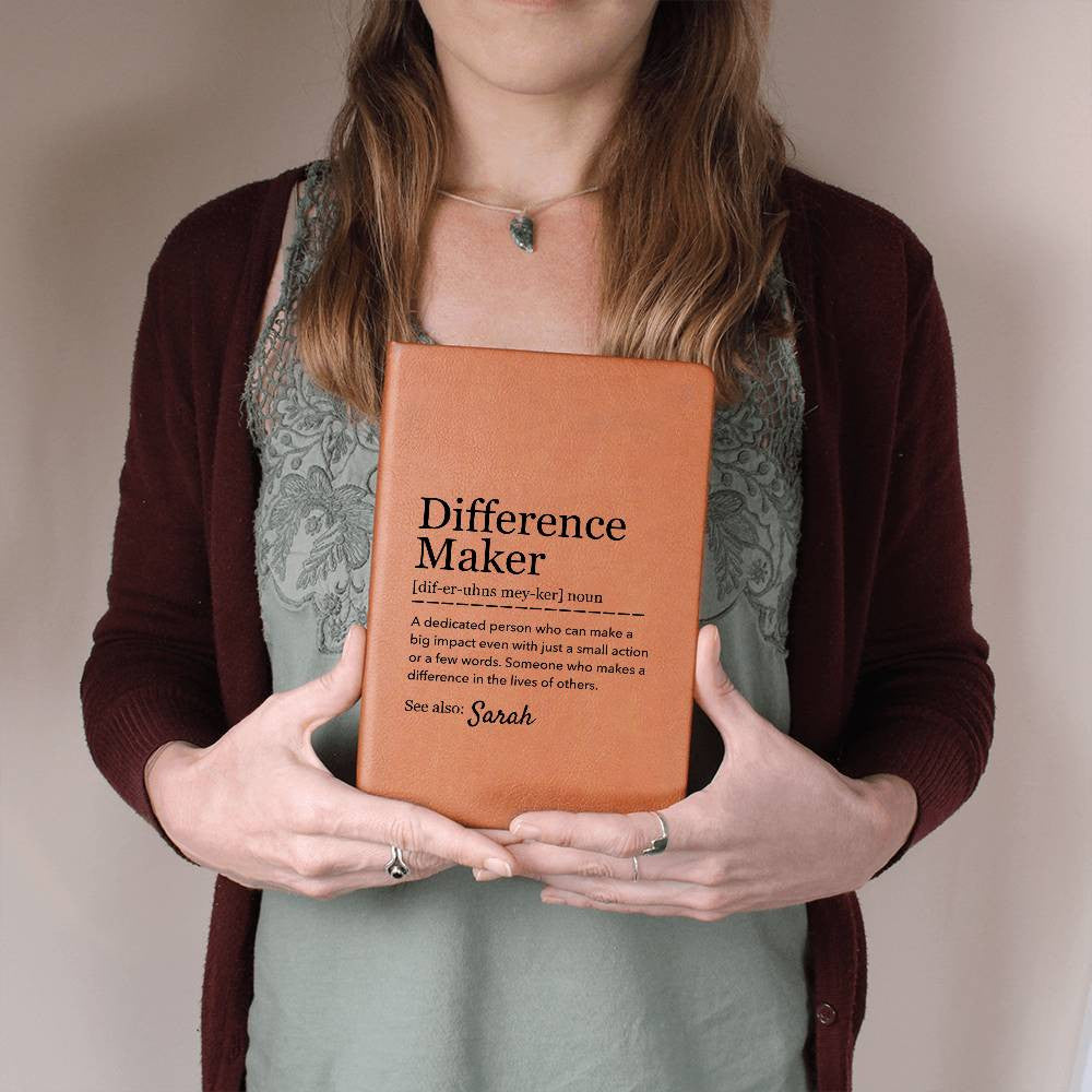 Difference Maker - Personalized Graphic Vegan Leather Journal