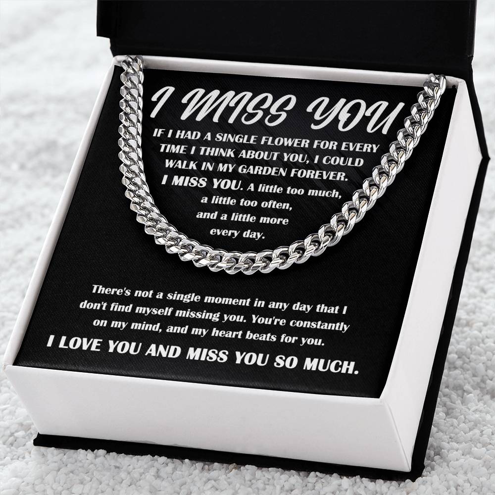 I Miss You - Cuban Chain Necklace