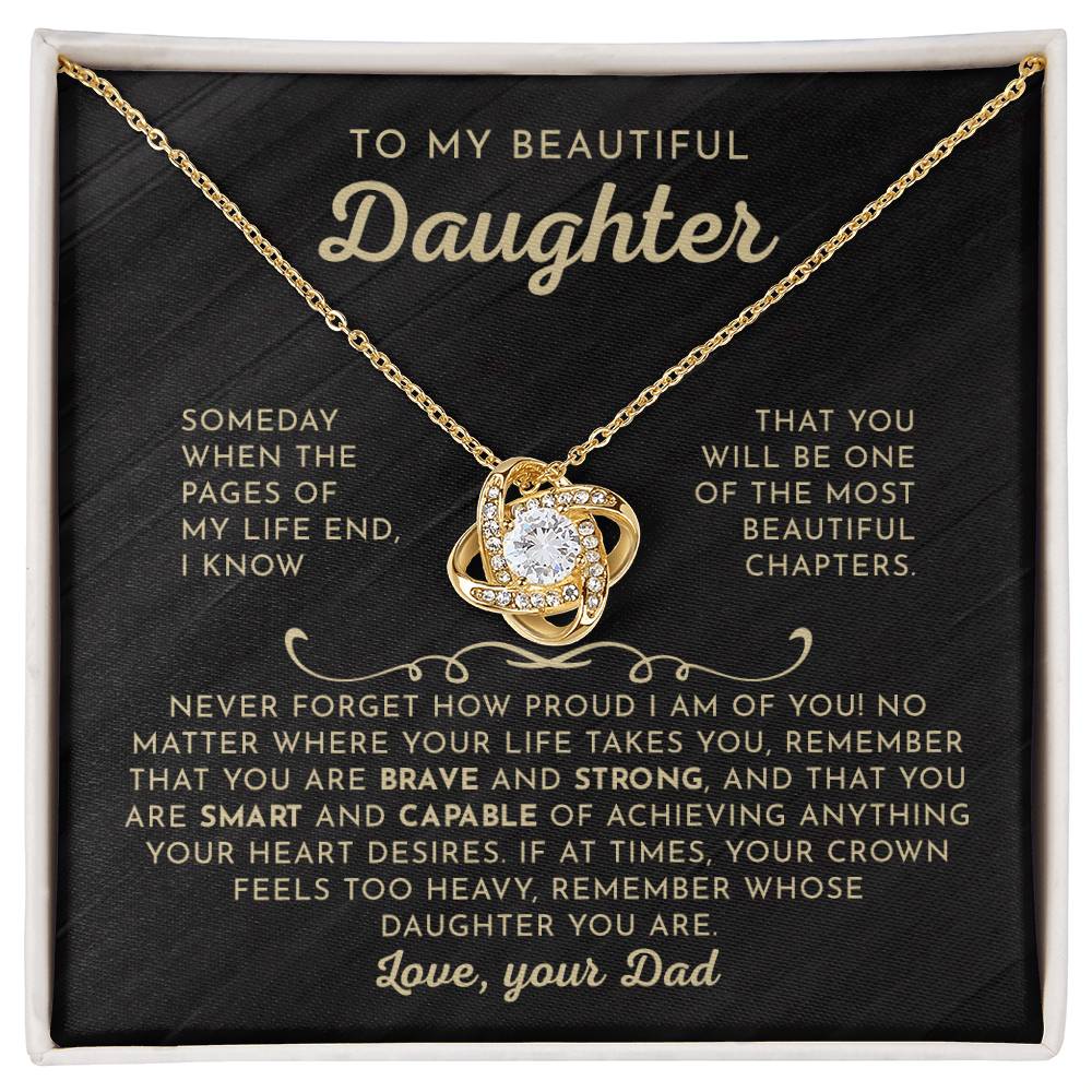 To My Beautiful Daughter - Love Knot Necklace