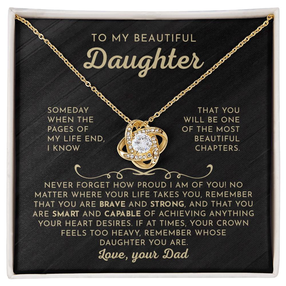 To My Beautiful Daughter - Love Knot Necklace