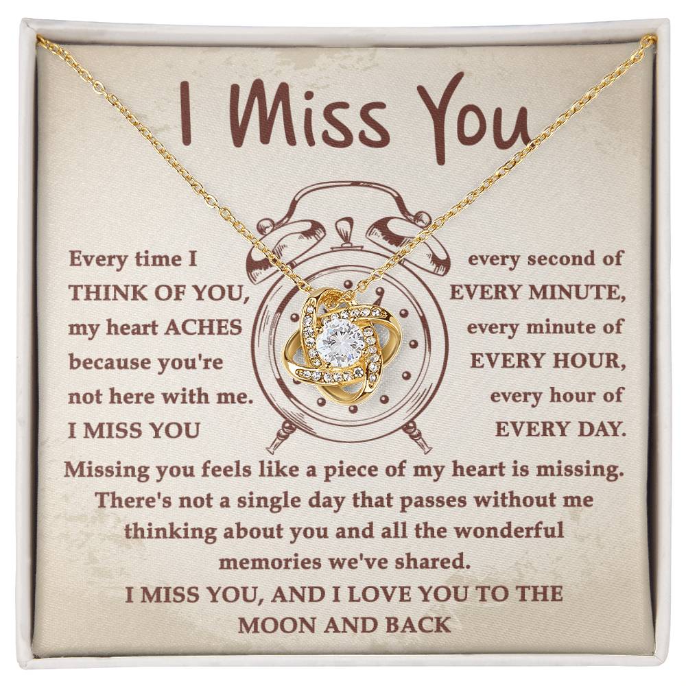 I Miss You Every Second - Love Knot Necklace