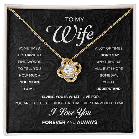 To My Wife – Forever and Always Love Knot Necklace