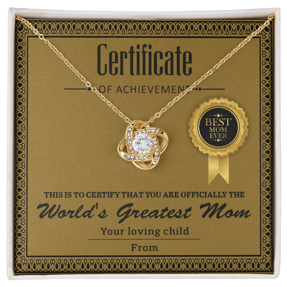 World’s Greatest Mom – Love Knot Necklace