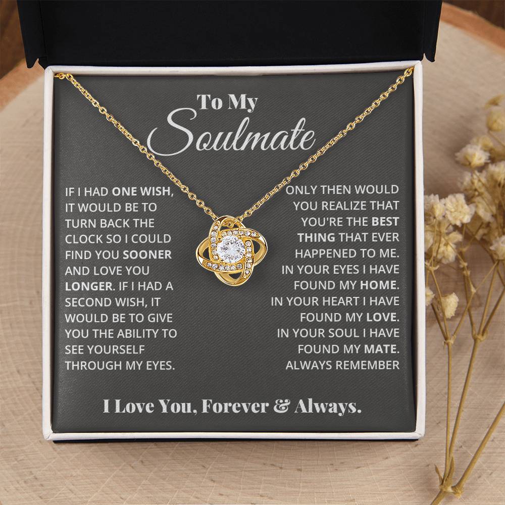To My Soulmate One Wish | Love Knot Necklace