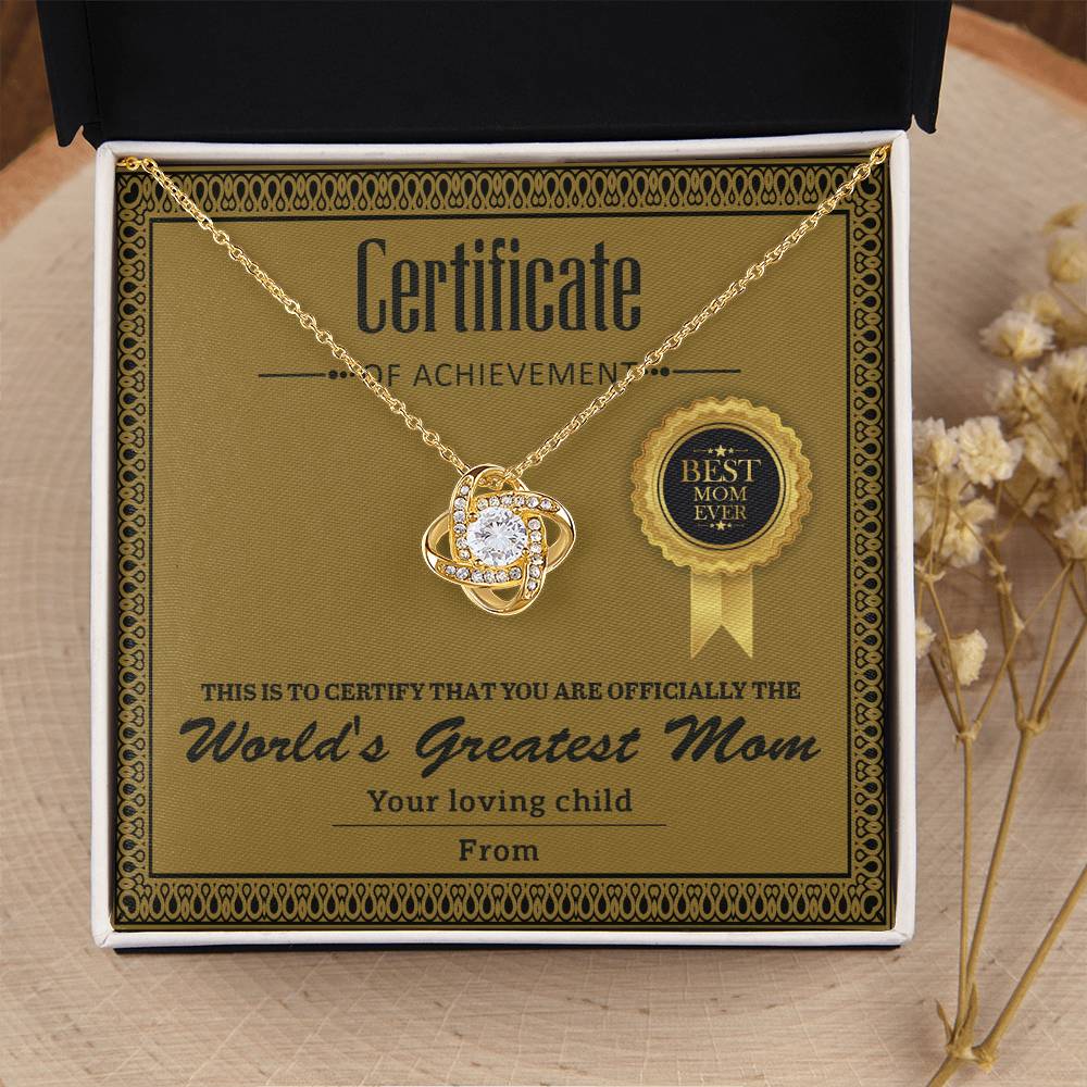 World’s Greatest Mom – Love Knot Necklace