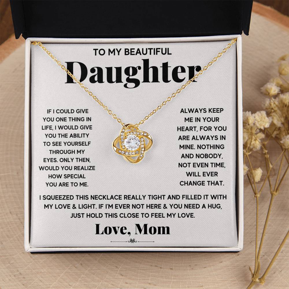 To My Daughter My Everything | Love Knot Necklace