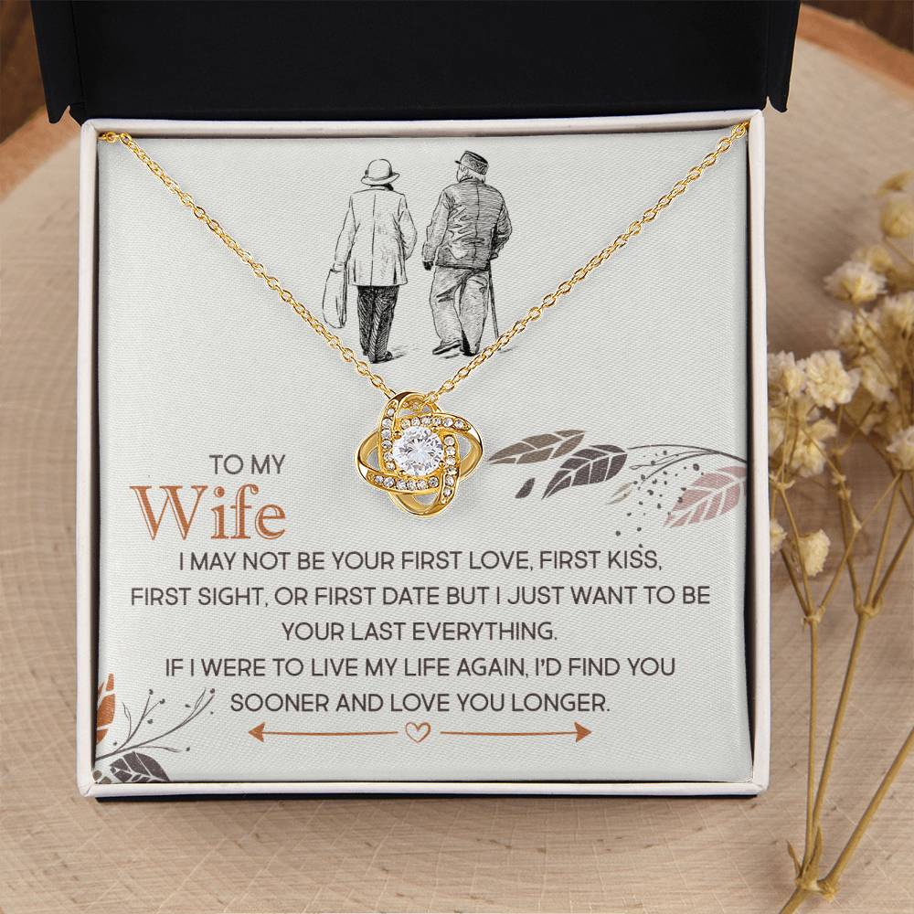 To My Wife Love You Longer | Love Knot Necklace