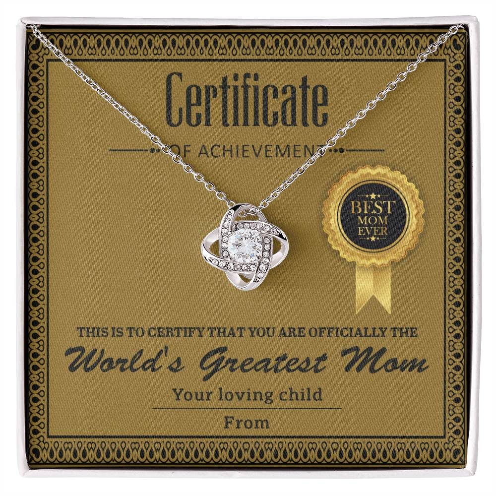 World’s Greatest Mom – Love Knot Necklace