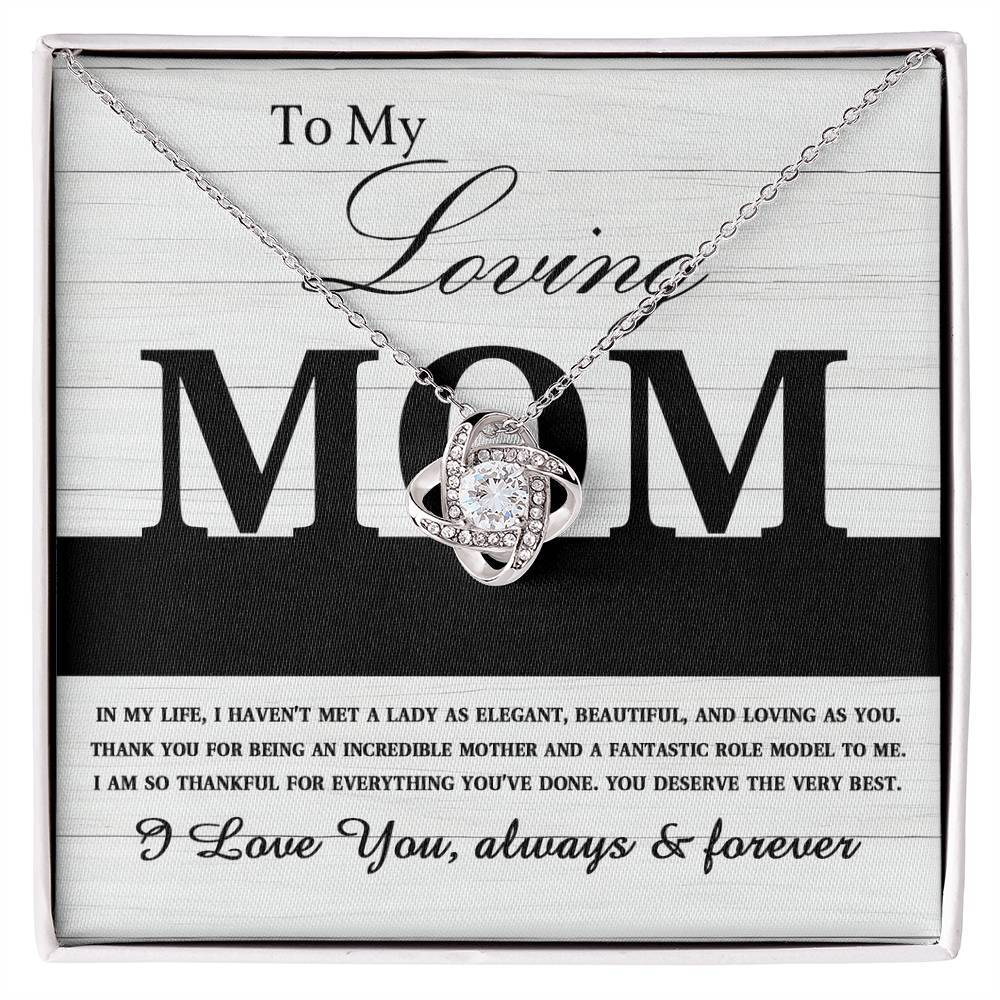 To My Loving Mom – Elegant Love Knot Necklace Gift