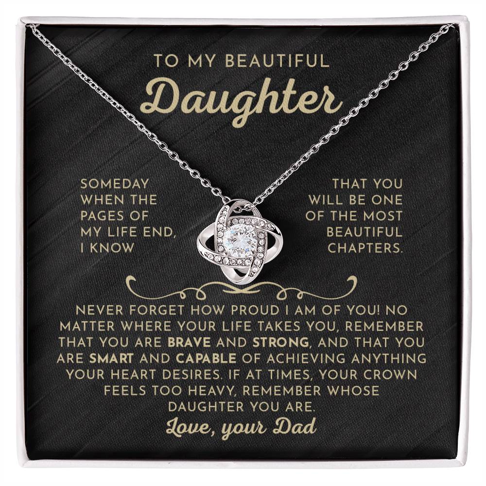 To My Beautiful Daughter - Love Knot Necklace