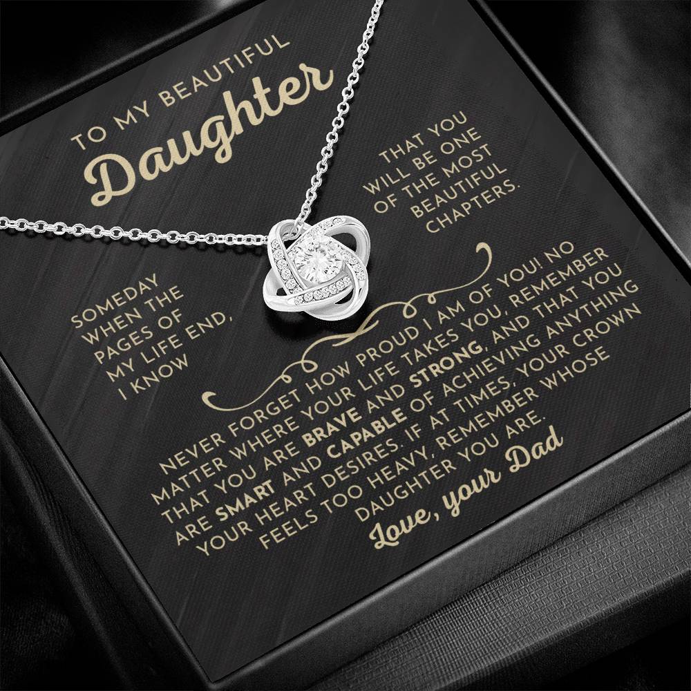 To My Beautiful Daughter - Love Knot Necklace