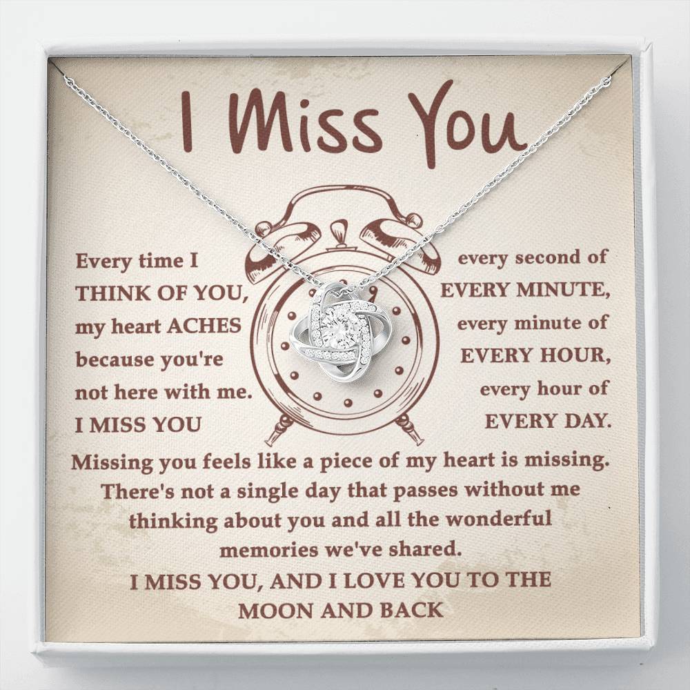 I Miss You Every Second - Love Knot Necklace