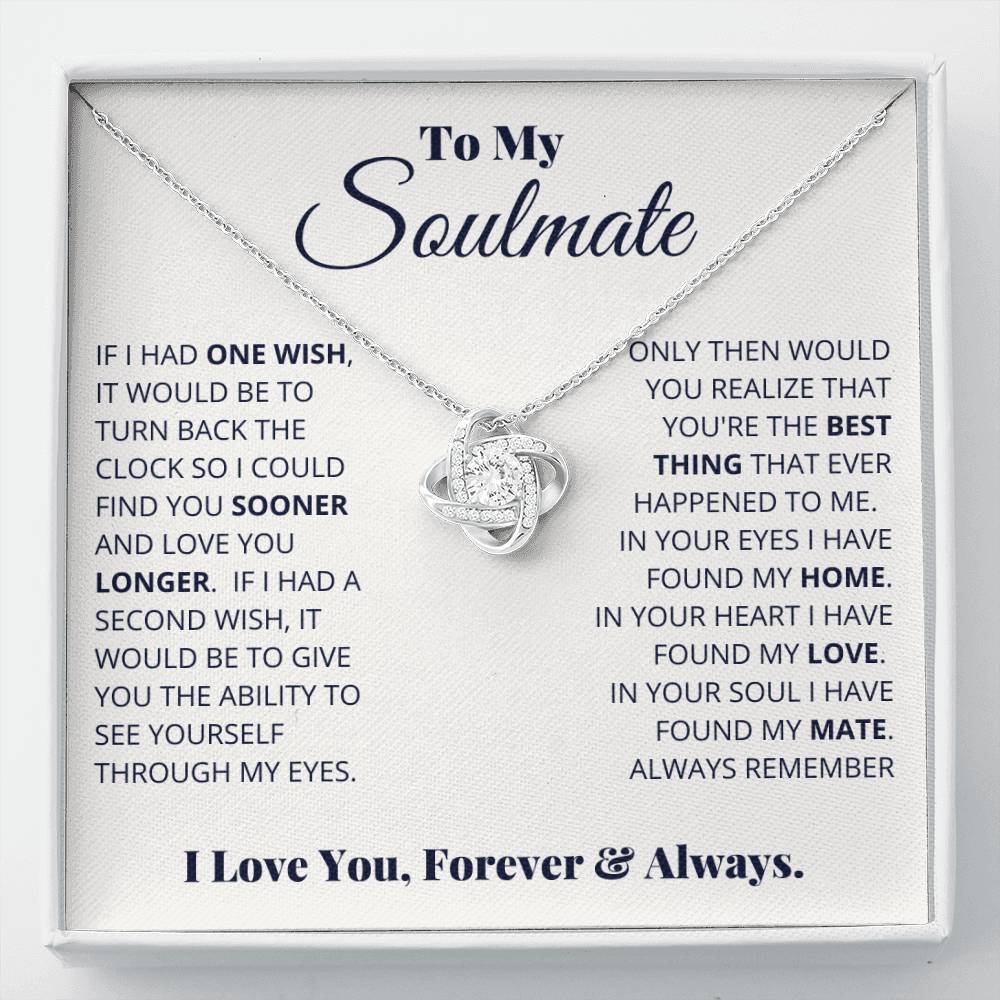 To My Soulmate I Have Found My Home | Love Knot Necklace
