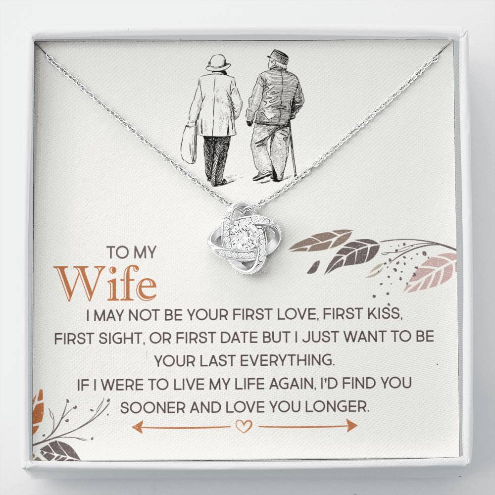 To My Wife Love You Longer | Love Knot Necklace