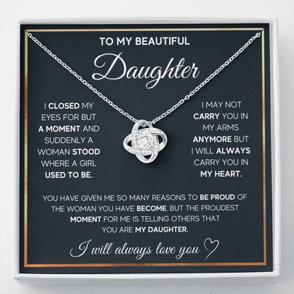 To My Daughter | Proud | Love Knot Necklace