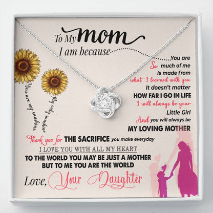 To My Mom You Are My Sunshine | Love Knot Necklace