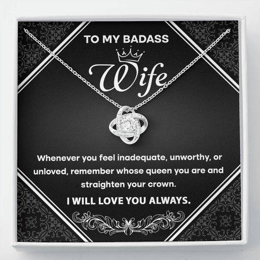 To My Badass Wife – Love Knot Necklace Gift