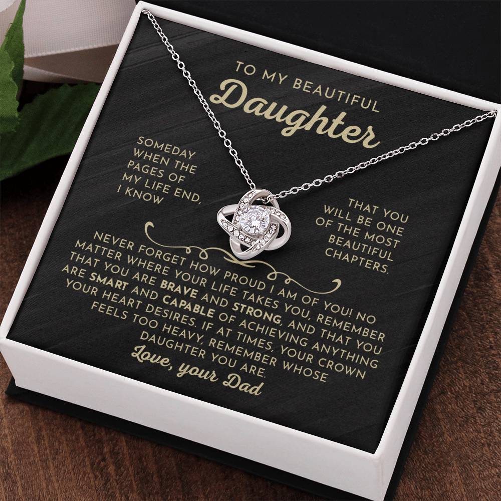 To My Beautiful Daughter - Love Knot Necklace