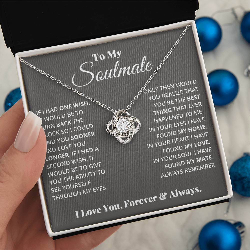 To My Soulmate One Wish | Love Knot Necklace