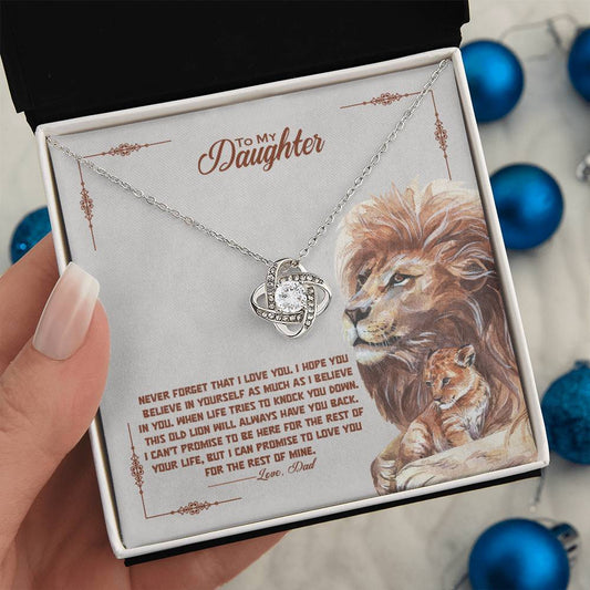 To My Daughter Always Have Your Back | Love Knot Necklace