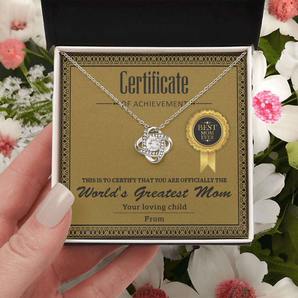 World’s Greatest Mom – Love Knot Necklace