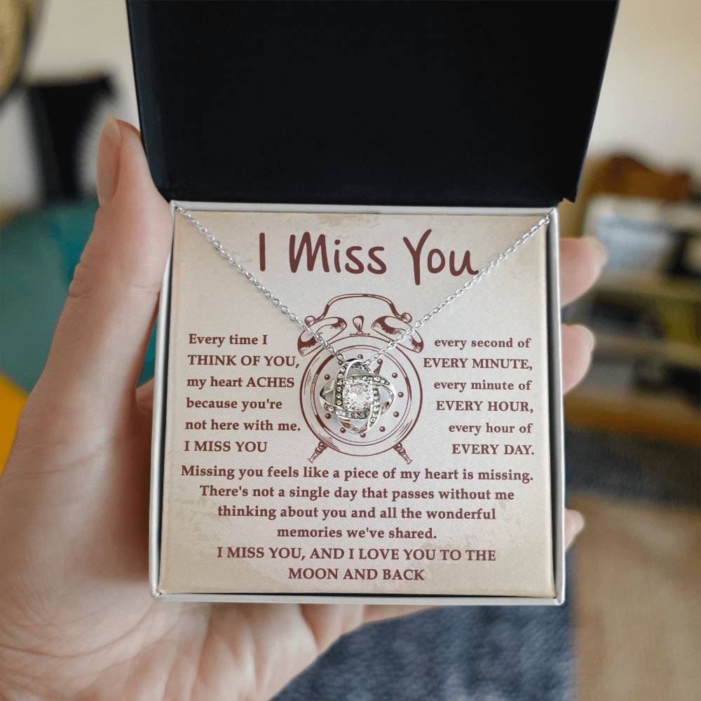 I Miss You Every Second - Love Knot Necklace
