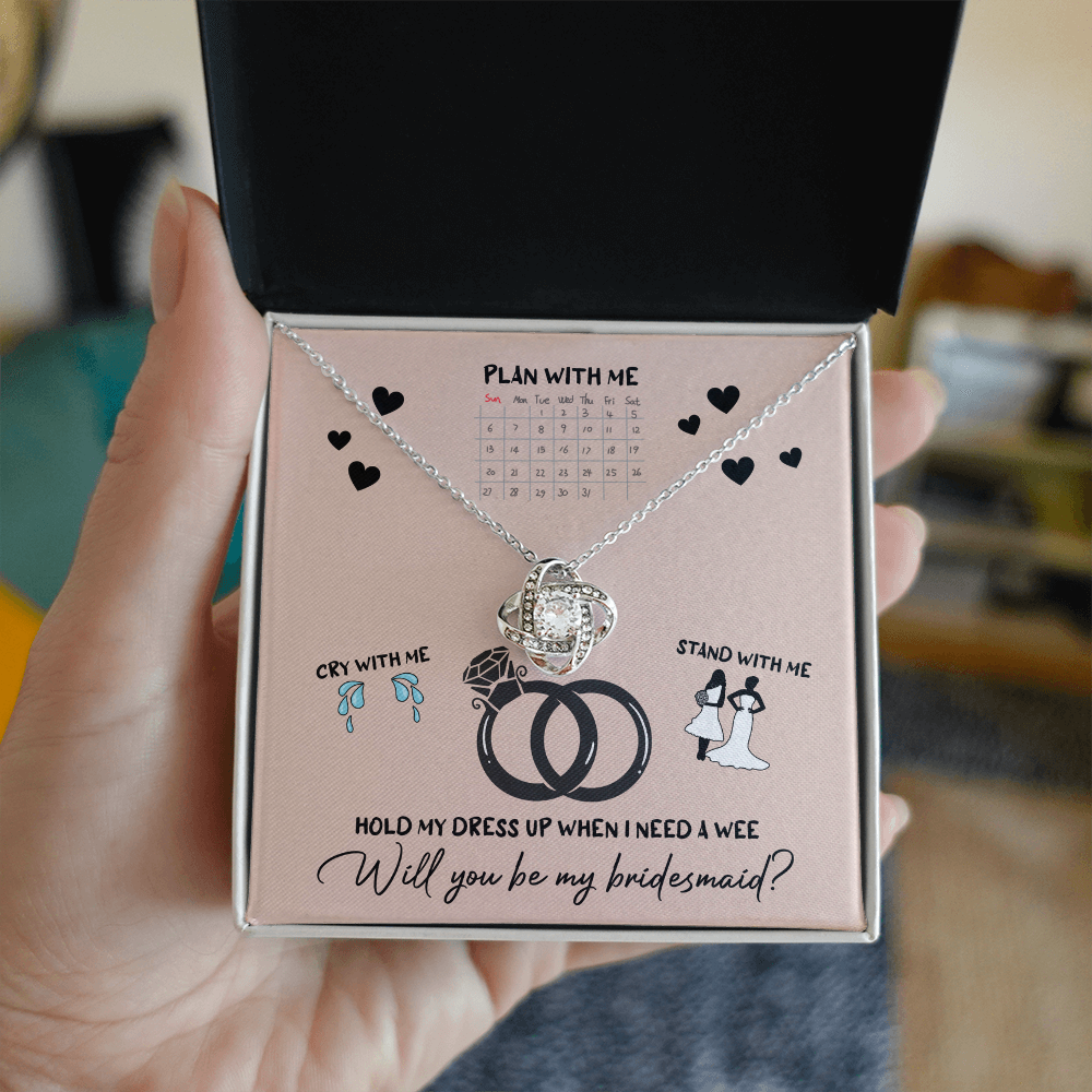 Bridesmaid - Will You Be - Love Knot Necklace