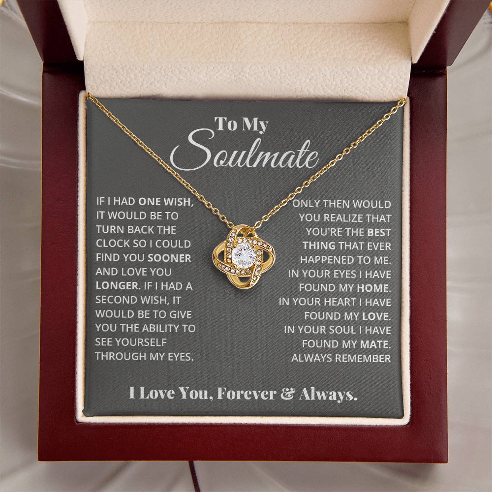 To My Soulmate One Wish | Love Knot Necklace