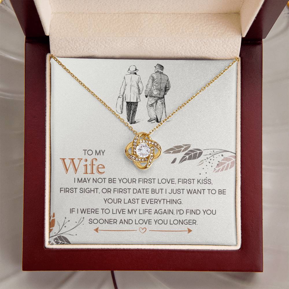 To My Wife Love You Longer | Love Knot Necklace
