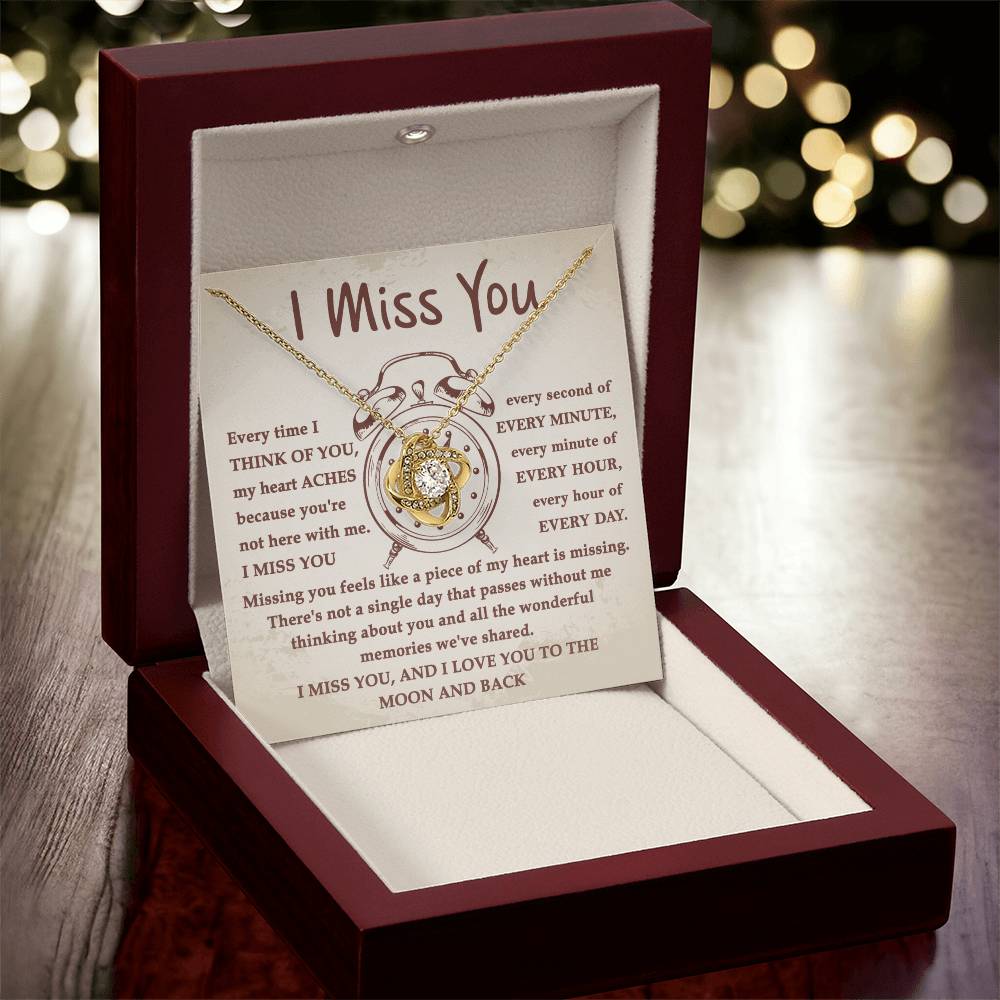 I Miss You Every Second - Love Knot Necklace