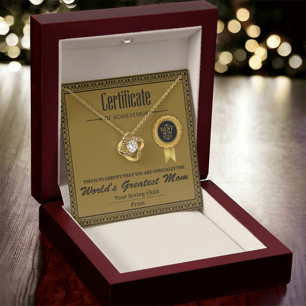World’s Greatest Mom – Love Knot Necklace