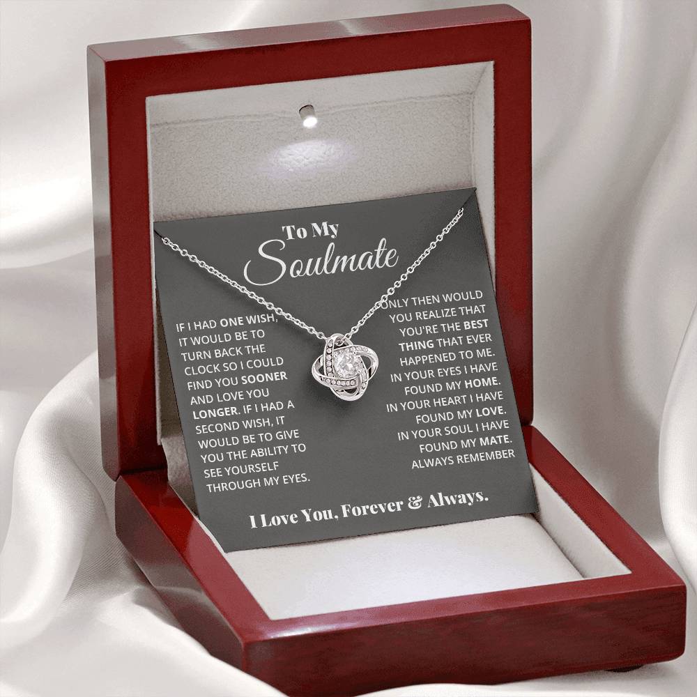 To My Soulmate One Wish | Love Knot Necklace