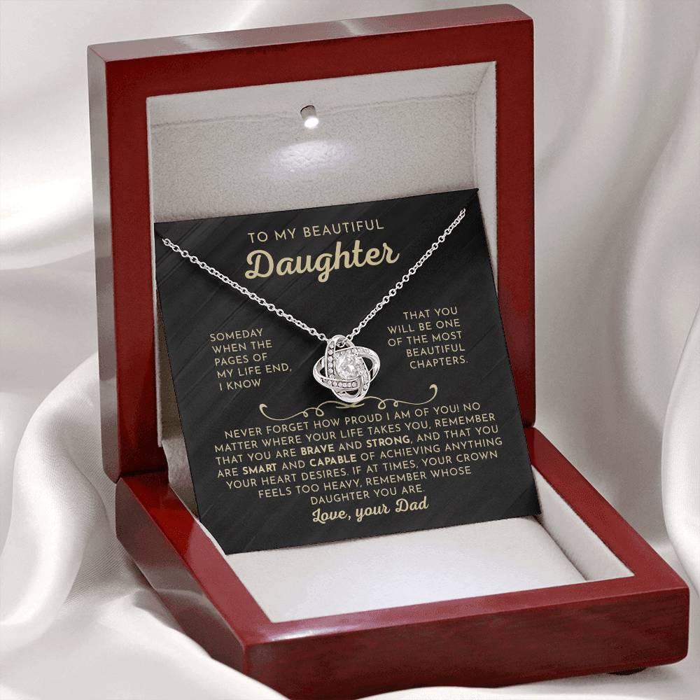 To My Beautiful Daughter - Love Knot Necklace