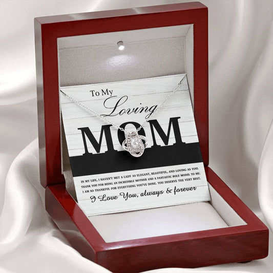 To My Loving Mom – Elegant Love Knot Necklace Gift