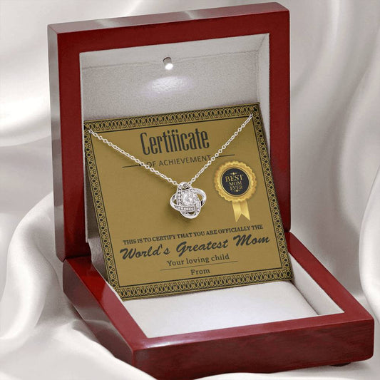 World’s Greatest Mom – Love Knot Necklace