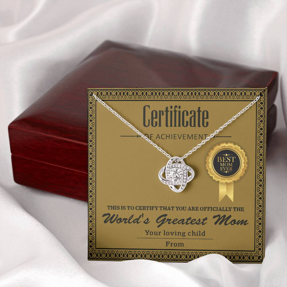 World’s Greatest Mom – Love Knot Necklace