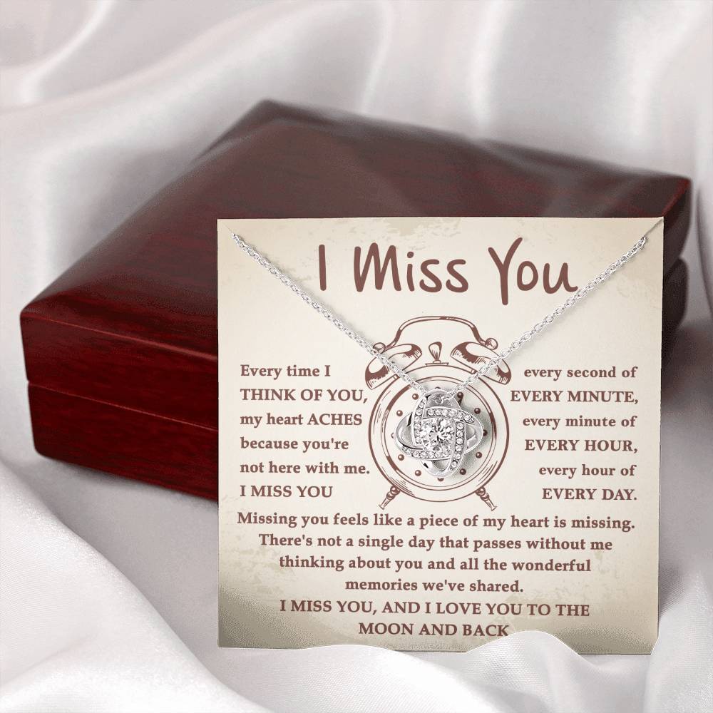 I Miss You Every Second - Love Knot Necklace