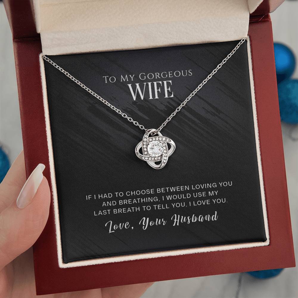 To My Wife My Last Breath | Love Knot Necklace