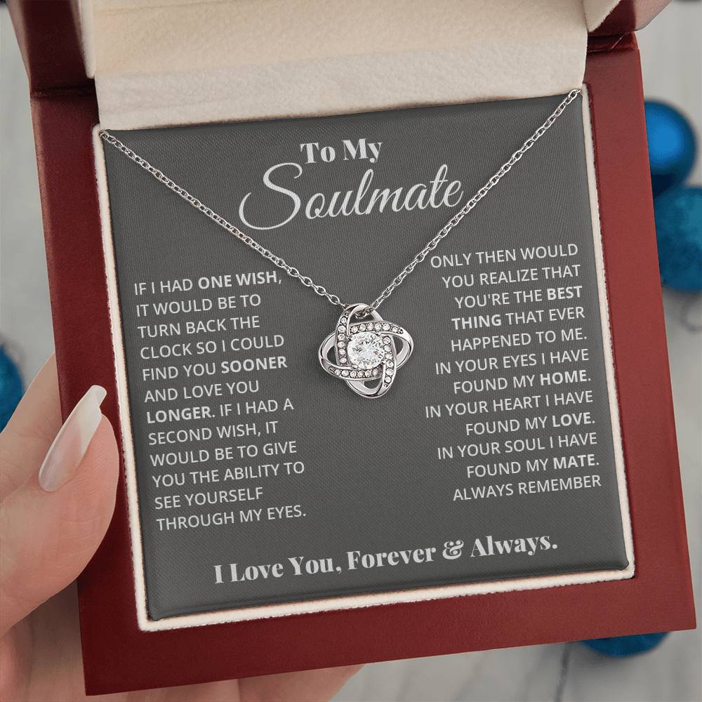 To My Soulmate One Wish | Love Knot Necklace