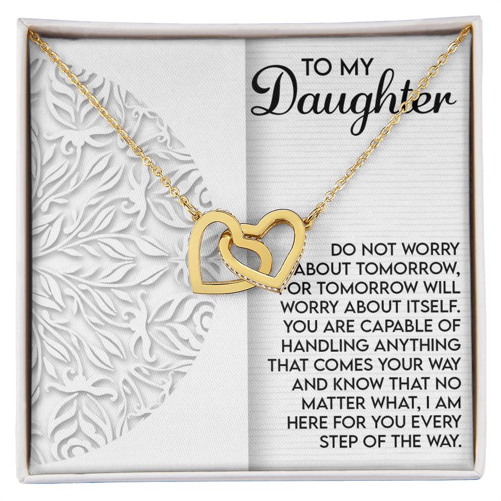 "Here for Every Step" Interlocking Hearts Necklace