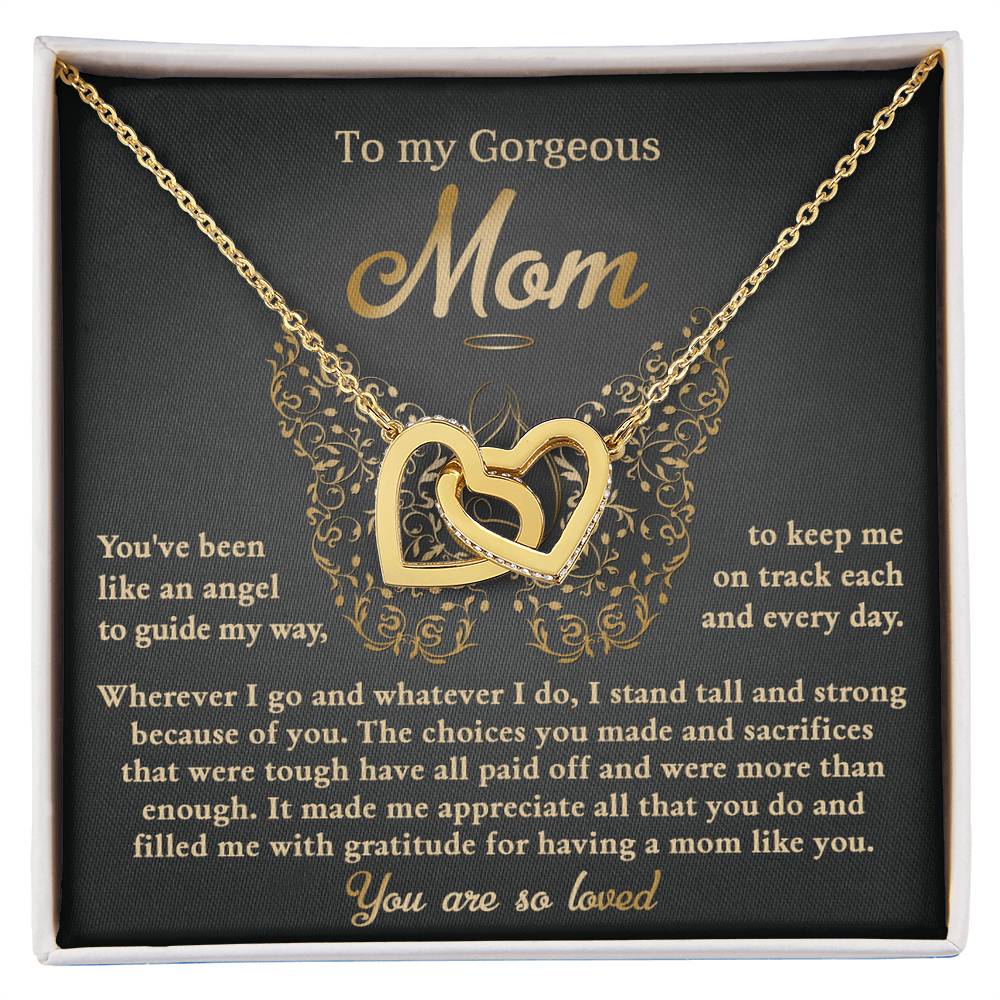 To My Angel Mom – Interlocking Hearts Necklace of Eternal Gratitude