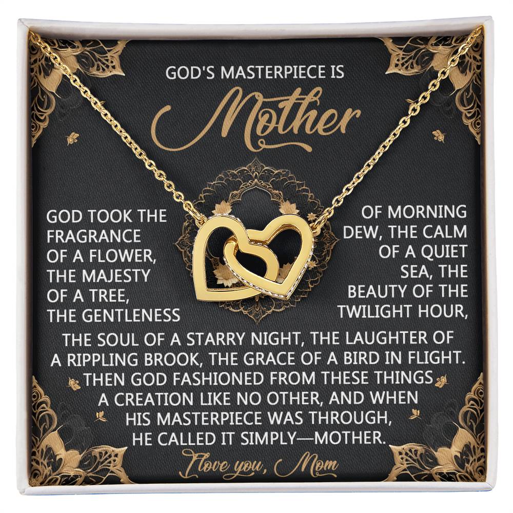 "God’s Masterpiece – Mother" Interlocking Hearts Necklace