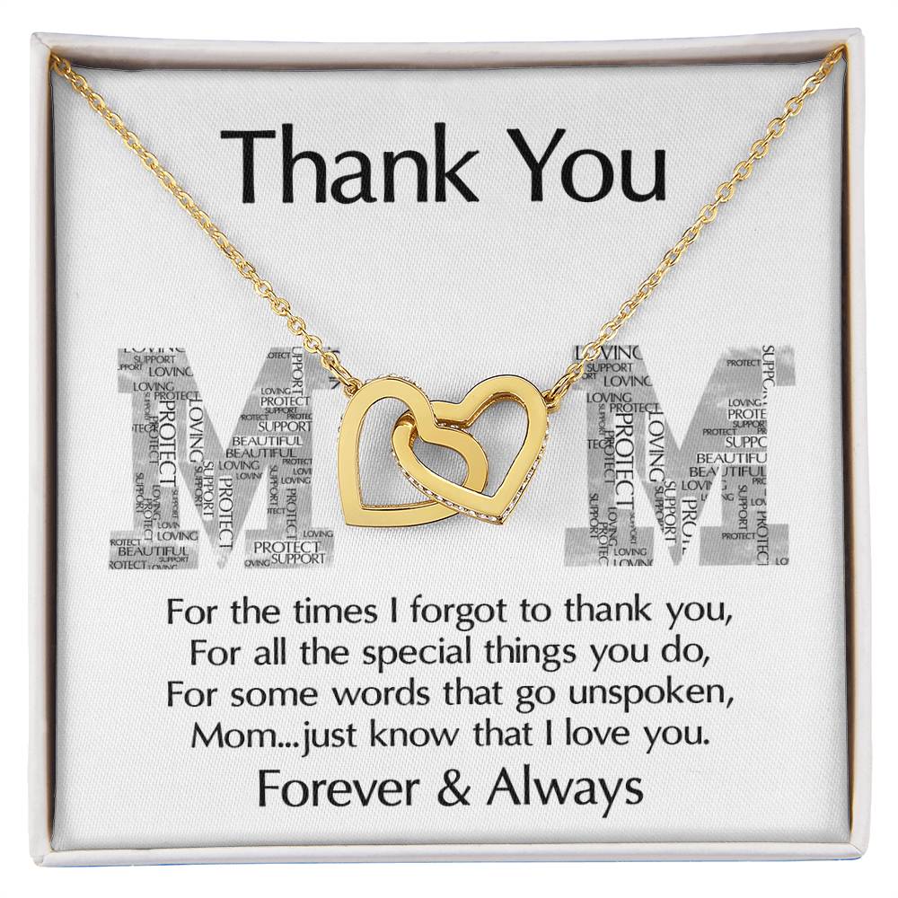 Forever & Always – Thank You, Mom Interlocking Hearts Necklace