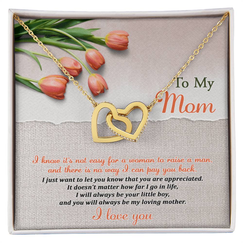 To My Mom – From Your Little Boy | Interlocking Hearts Necklace