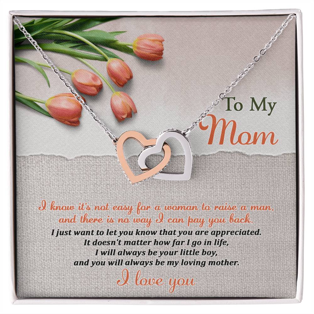 To My Mom – From Your Little Boy | Interlocking Hearts Necklace
