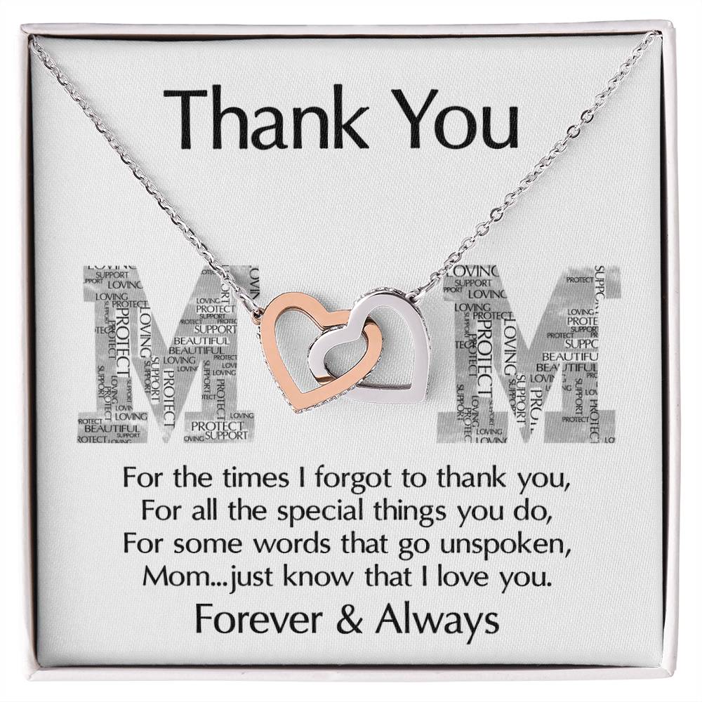 Forever & Always – Thank You, Mom Interlocking Hearts Necklace