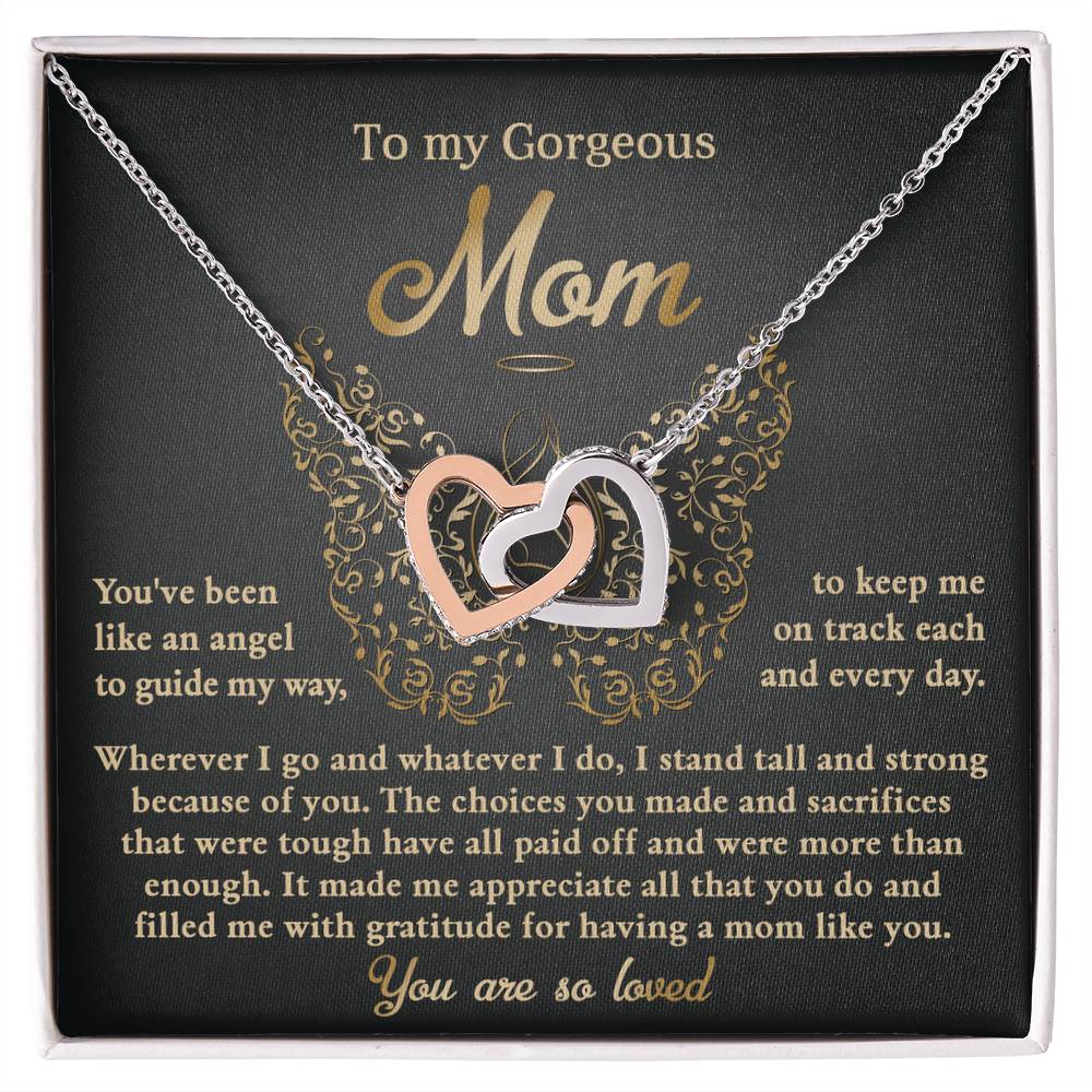 To My Angel Mom – Interlocking Hearts Necklace of Eternal Gratitude