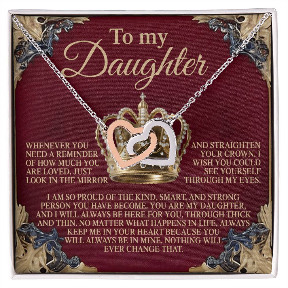 "Straighten Your Crown" Interlocking Hearts Necklace