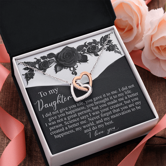 "You Made Me Better" – Interlocking Hearts Necklace for Daughter